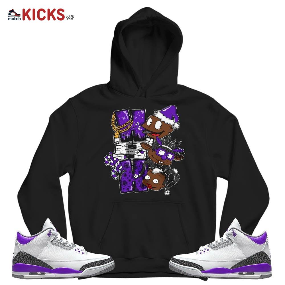 HoHoHo Rugrats Christmas Sneaker Shirt Match Dark Iris 3s, Jordan 3 Retro Dark Iris MKO T-Shirt