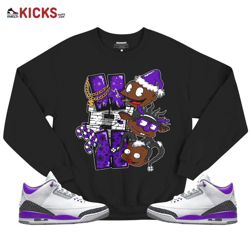 HoHoHo Rugrats Christmas Sneaker Shirt Match Dark Iris 3s, Jordan 3 Retro Dark Iris MKO T-Shirt HoHoHo Rugrats Christmas Sneaker Shirt Match Dark Iris 3s, Jordan 3 Retro Dark Iris MKO T-Shirt