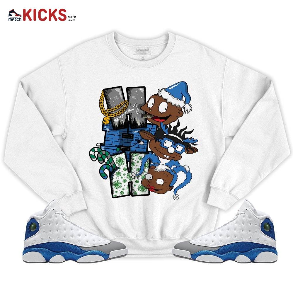 HoHoHo Rugrats Christmas Sneaker Shirt Match French Blue 13s, Jordan 13 French Blue MKO T-Shirt HoHoHo Rugrats Christmas Sneaker Shirt Match French Blue 13s, Jordan 13 French Blue MKO T-Shirt