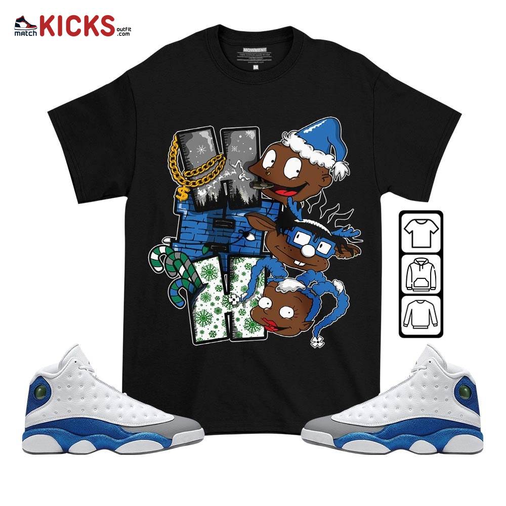 HoHoHo Rugrats Christmas Sneaker Shirt Match French Blue 13s, Jordan 13 French Blue MKO T-Shirt HoHoHo Rugrats Christmas Sneaker Shirt Match French Blue 13s, Jordan 13 French Blue MKO T-Shirt
