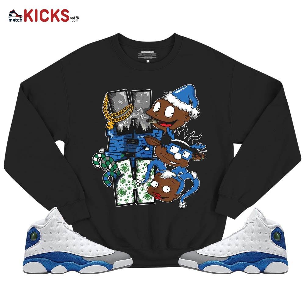 HoHoHo Rugrats Christmas Sneaker Shirt Match French Blue 13s, Jordan 13 French Blue MKO T-Shirt HoHoHo Rugrats Christmas Sneaker Shirt Match French Blue 13s, Jordan 13 French Blue MKO T-Shirt