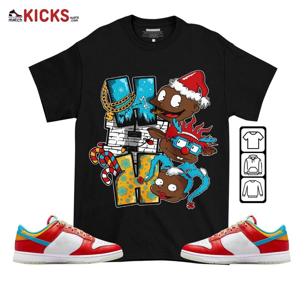 HoHoHo Rugrats Christmas Sneaker Shirt Match Fruity Pebbles Shoes, Dunk Low Fruity Pebbles MKO T-Shirt