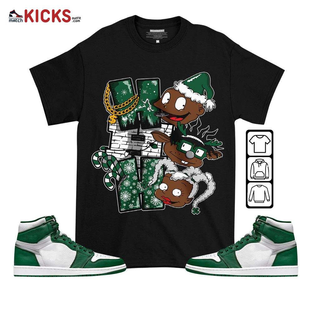 HoHoHo Rugrats Christmas Sneaker Shirt Match High Gorge Green 1s, Jordan 1 Retro High Gorge Green MKO T-Shirt