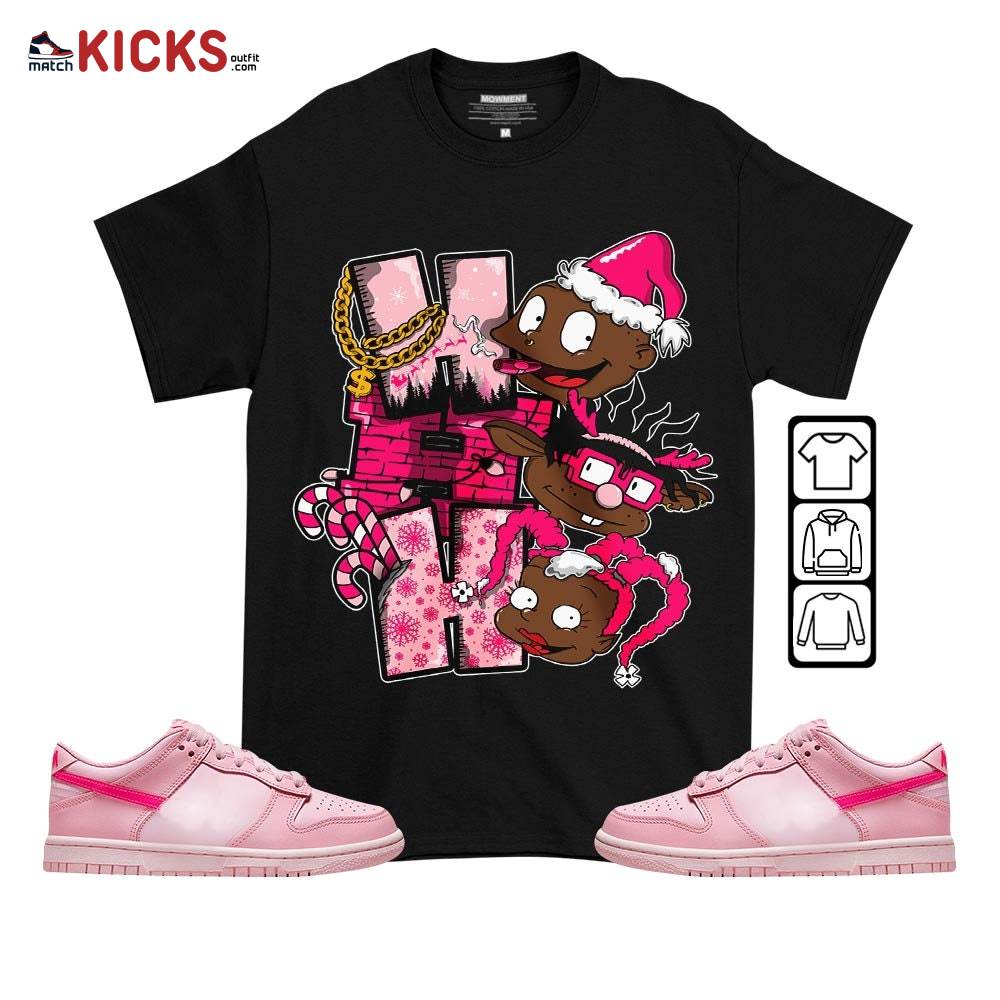 HoHoHo Rugrats Christmas Sneaker Shirt Match Low Triple Pink, Dunk Low Triple Pink MKO T-Shirt
