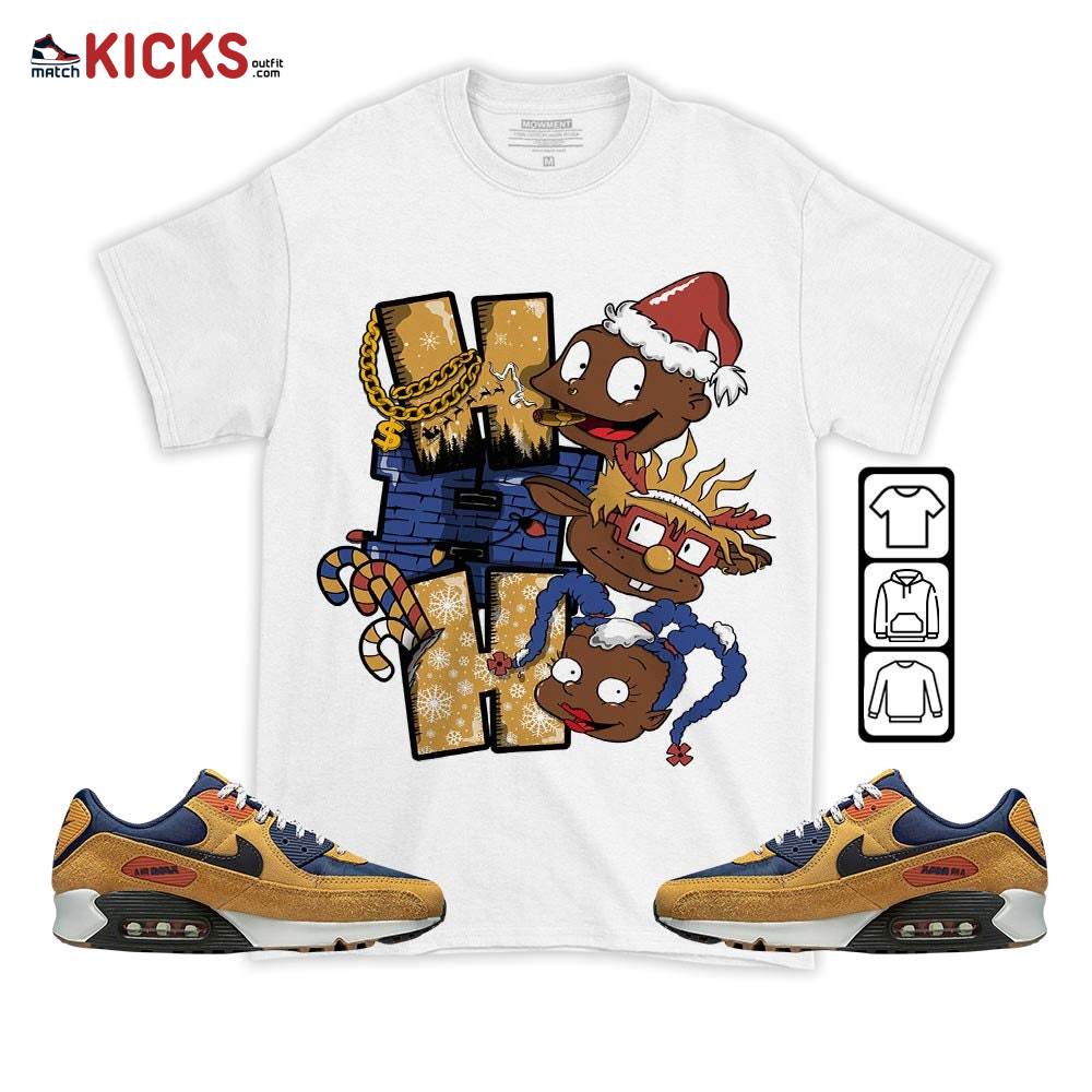 HoHoHo Rugrats Christmas Sneaker Shirt Match Max 90 Brown Sued, Air Max 90 Nylon Suede MKO T-Shirt HoHoHo Rugrats Christmas Sneaker Shirt Match Max 90 Brown Sued, Air Max 90 Nylon Suede MKO T-Shirt