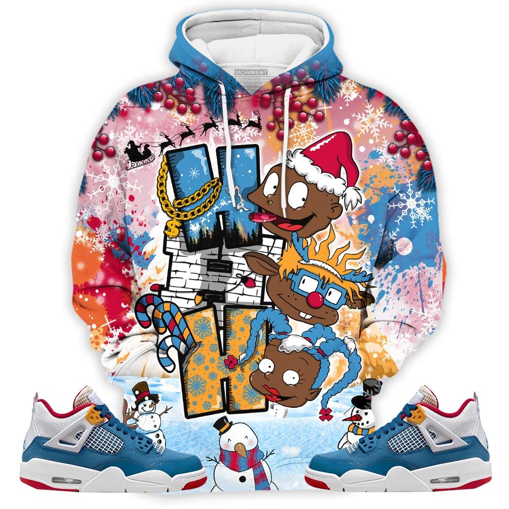 Hohoho Rugrats Christmas Sneaker Shirt Match Messy Room 4S, Jordan 4 Gs Messy Room Hoodie Sweatshirt Tee All Over Print MKO Shirt