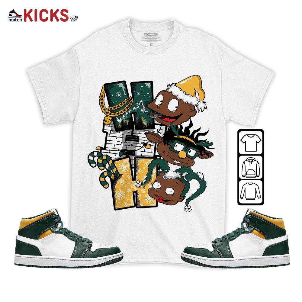 HoHoHo Rugrats Christmas Sneaker Shirt Match Mid Sonics 1s, Jordan 1 Mid Sonics Noble Green Pollen MKO T-Shirt HoHoHo Rugrats Christmas Sneaker Shirt Match Mid Sonics 1s, Jordan 1 Mid Sonics Noble Green Pollen MKO T-Shirt