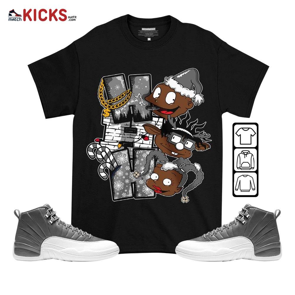 HoHoHo Rugrats Christmas Sneaker Shirt Match Retro Stealth 12s, Jordan 12 Retro Stealth MKO T-Shirt