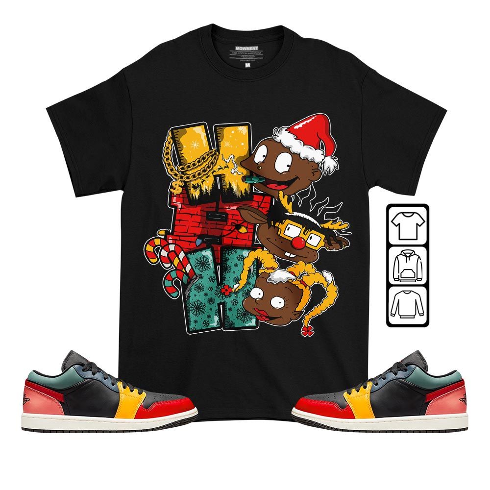 HoHoHo Rugrats Christmas Sneaker Shirt Match SE Black Multi 1s, Jordan 1 Low Black Fire Red Taxi MKO T-Shirt HoHoHo Rugrats Christmas Sneaker Shirt Match SE Black Multi 1s, Jordan 1 Low Black Fire Red Taxi MKO T-Shirt