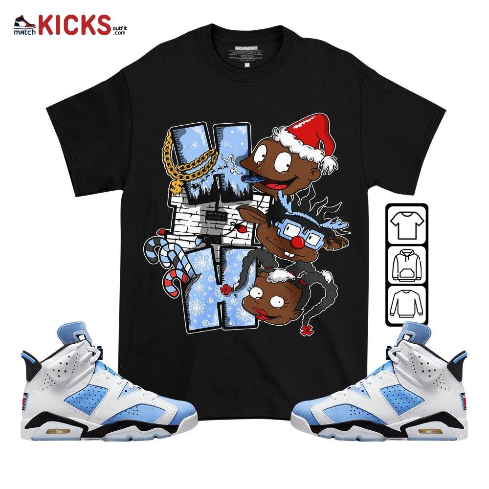 HoHoHo Rugrats Christmas Sneaker Shirt Match University Blue 6s, Jordan 6 University Blue MKO T-Shirt