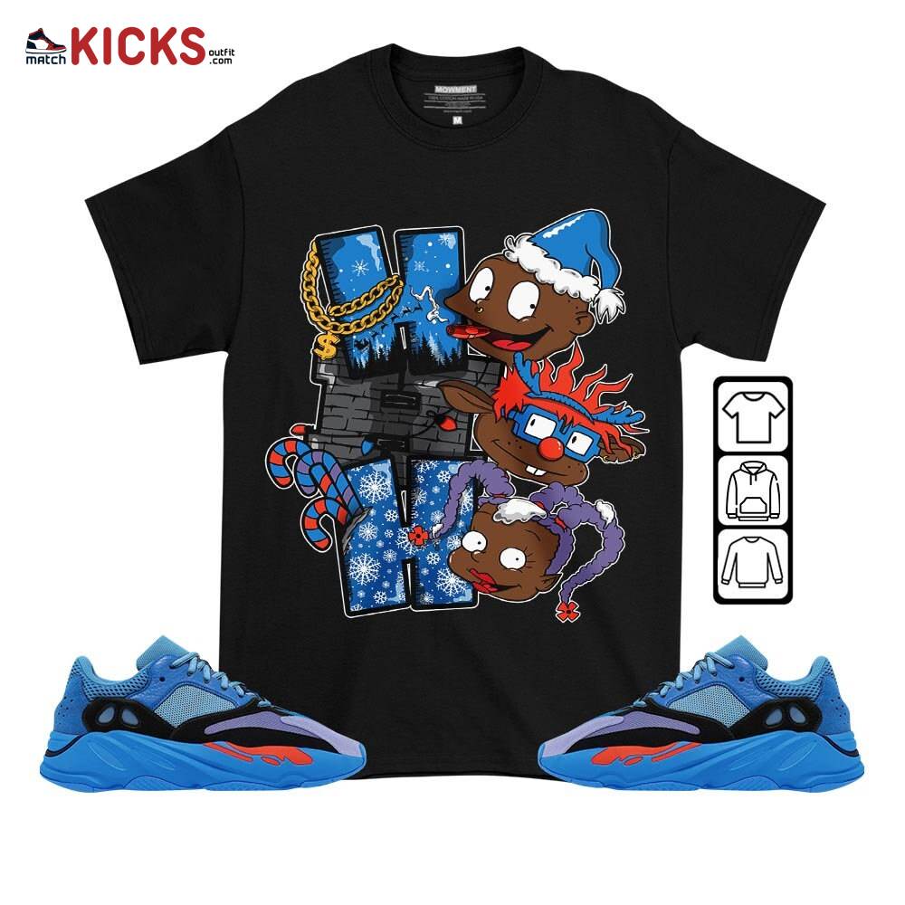 HoHoHo Rugrats Christmas Sneaker Shirt Match V1 Hi-Res Blue 700s, Yeezy 700 V1 Hi-Res Blue MKO T-Shirt