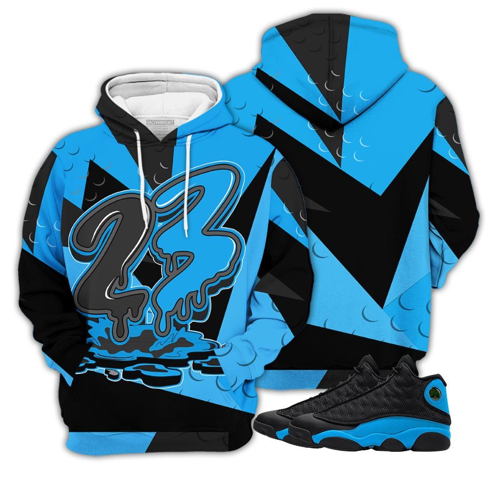 Homie 23 Drip Sneaker Shirt Match Black University Blue 13S, Jordan 13 Black University Blue 2022 Hoodie Sweatshirt Tee All Over Print MKO Shirt