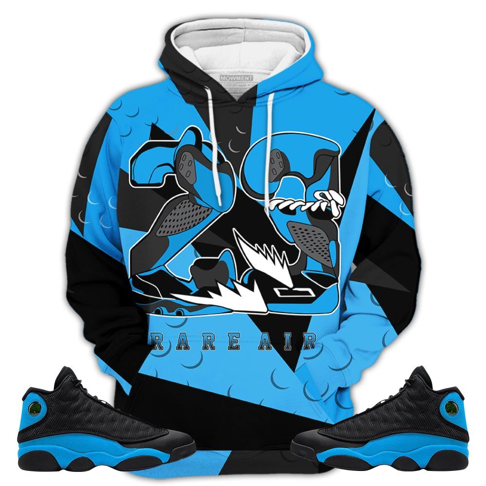 Homie 23 Rare Air Sneaker Shirt Match Black University Blue 13S, Jordan 13 Black University Blue 2022 Hoodie Sweatshirt Tee All Over Print MKO Shirt