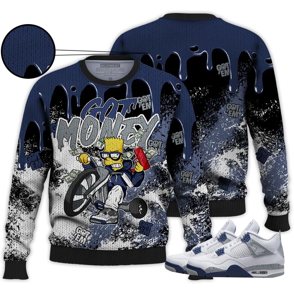 Homie Bart Got Money Sneaker Shirt Match Midnight Navy 4S, Jordan 4 Retro Midnight Navy Hoodie Sweatshirt Tee All Over Print MKO Shirt Homie Bart Got Money Sneaker Shirt Match Midnight Navy 4S, Jordan 4 Retro Midnight Navy Hoodie Sweatshirt Tee All Over Print MKO Shirt