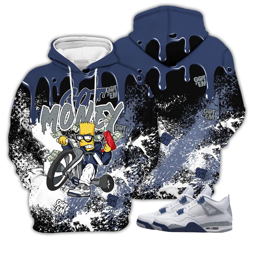 Homie Bart Got Money Sneaker Shirt Match Midnight Navy 4S, Jordan 4 Retro Midnight Navy Hoodie Sweatshirt Tee All Over Print MKO Shirt Homie Bart Got Money Sneaker Shirt Match Midnight Navy 4S, Jordan 4 Retro Midnight Navy Hoodie Sweatshirt Tee All Over Print MKO Shirt
