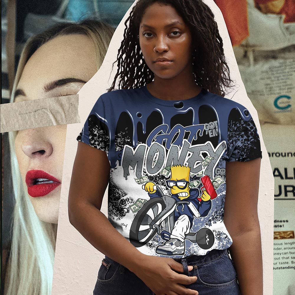 Homie Bart Got Money Sneaker Shirt Match Midnight Navy 4S, Jordan 4 Retro Midnight Navy Hoodie Sweatshirt Tee All Over Print MKO Shirt Homie Bart Got Money Sneaker Shirt Match Midnight Navy 4S, Jordan 4 Retro Midnight Navy Hoodie Sweatshirt Tee All Over Print MKO Shirt