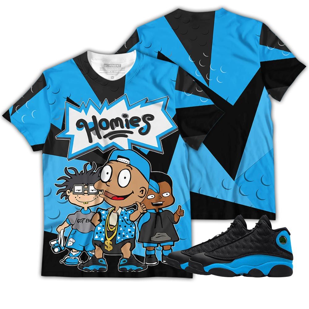 Homie Cartoon 90S Homies Sneaker Shirt Match Black University Blue 13S, Jordan 13 Black University Blue 2022 Hoodie Sweatshirt Tee All Over Print MKO Shirt Homie Cartoon 90S Homies Sneaker Shirt Match Black University Blue 13S, Jordan 13 Black University Blue 2022 Hoodie Sweatshirt Tee All Over Print MKO Shirt