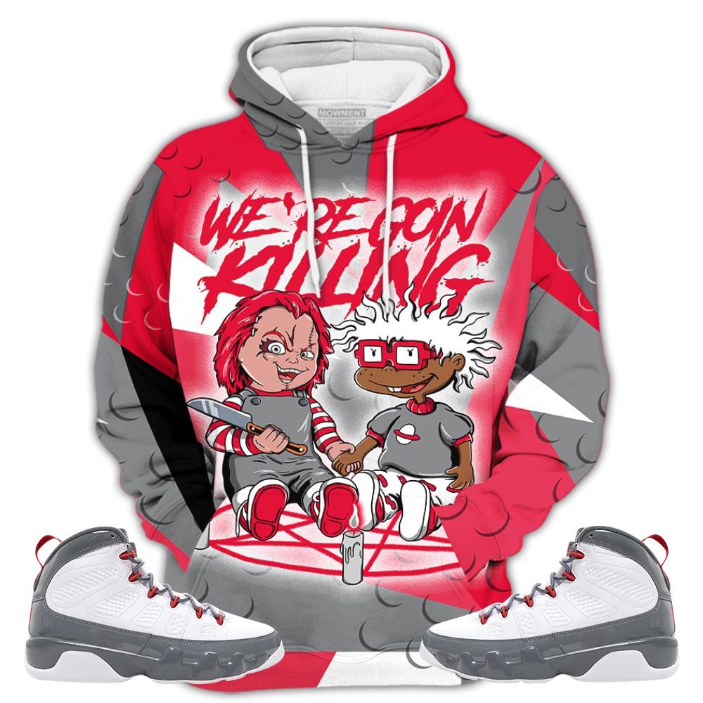 Homie Chucky Chuckie Rugrats Horror Sneaker Shirt Match Fire Red 9S, Jordan 9 Retro Fire Red Hoodie Sweatshirt Tee All Over Print MKO Shirt