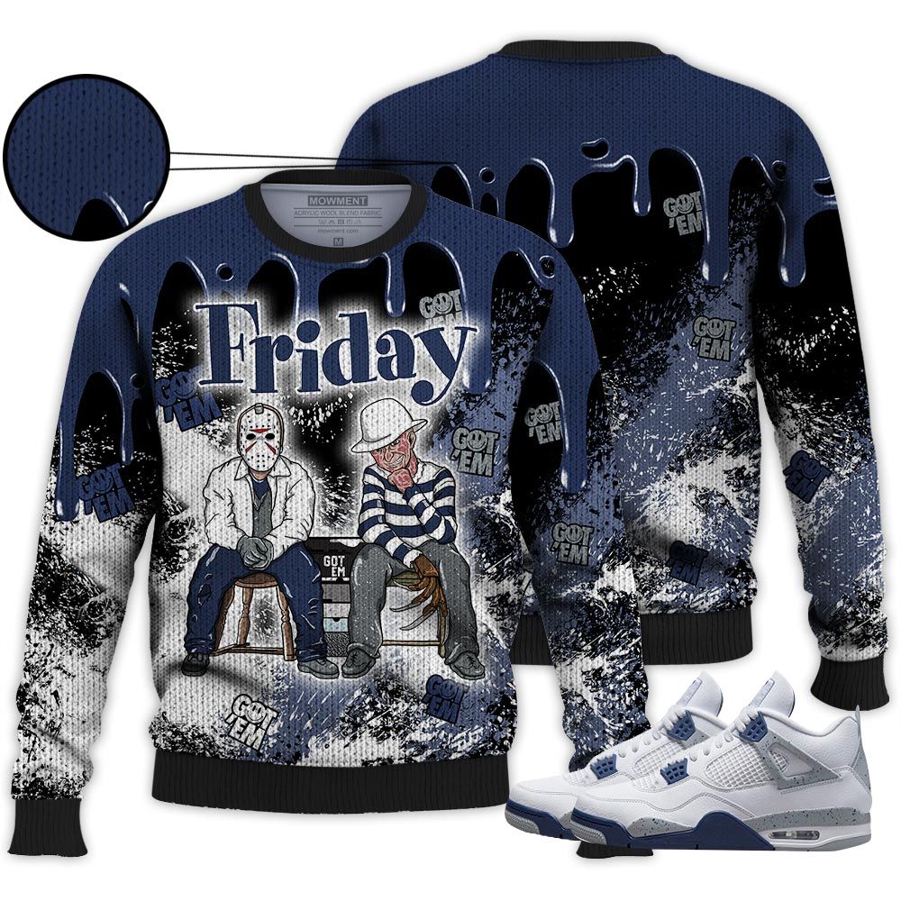 Homie Friday Horror Sneaker Shirt Match Midnight Navy 4S, Jordan 4 Retro Midnight Navy Hoodie Sweatshirt Tee All Over Print MKO Shirt Homie Friday Horror Sneaker Shirt Match Midnight Navy 4S, Jordan 4 Retro Midnight Navy Hoodie Sweatshirt Tee All Over Print MKO Shirt