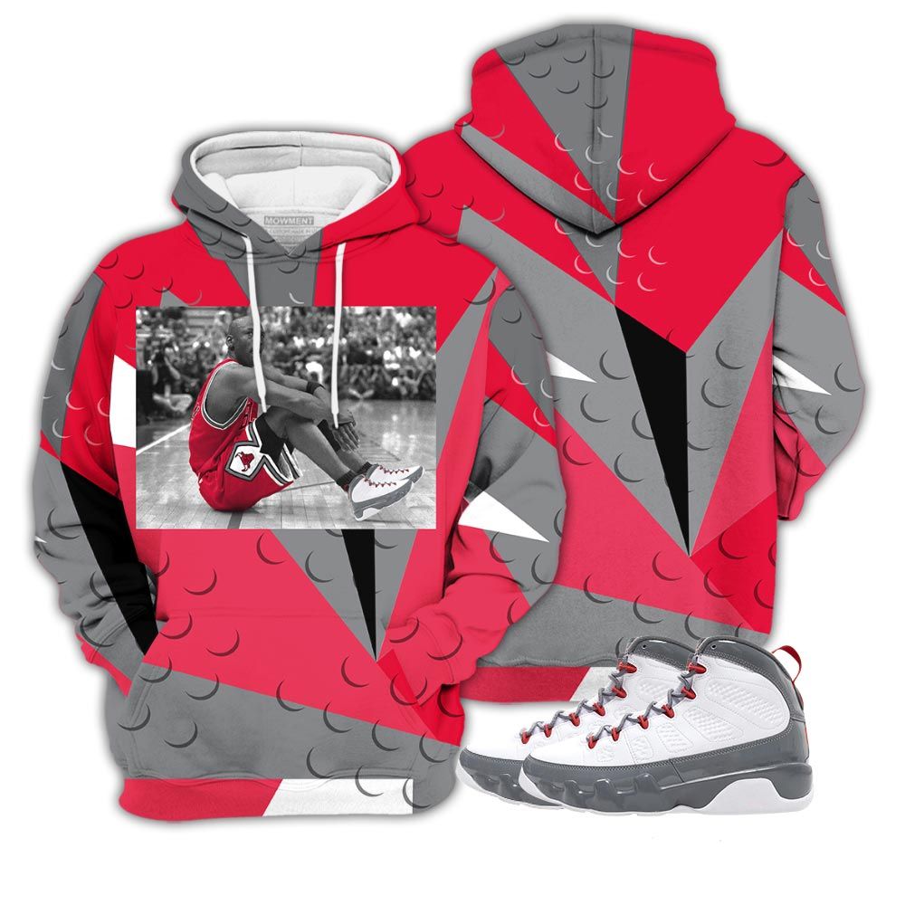 Homie Goat Number 23 Sneaker Shirt Match Grey Fire Red 9S, Jordan 9 Retro Fire Red Hoodie Sweatshirt Tee All Over Print MKO Shirt