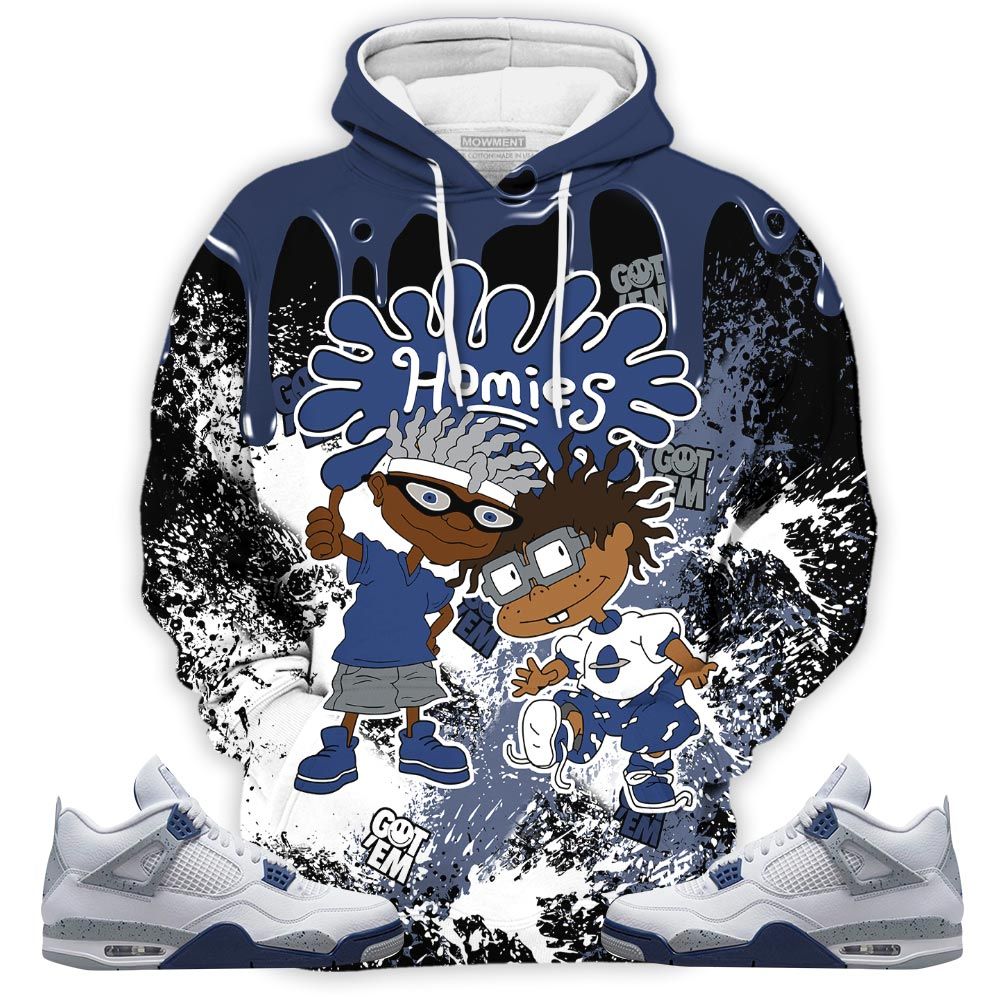 Homie Homies Rugrats Melanin Sneaker Shirt Match Midnight Navy 4S, Jordan 4 Retro Midnight Navy Hoodie Sweatshirt Tee All Over Print MKO Shirt Homie Homies Rugrats Melanin Sneaker Shirt Match Midnight Navy 4S, Jordan 4 Retro Midnight Navy Hoodie Sweatshirt Tee All Over Print MKO Shirt