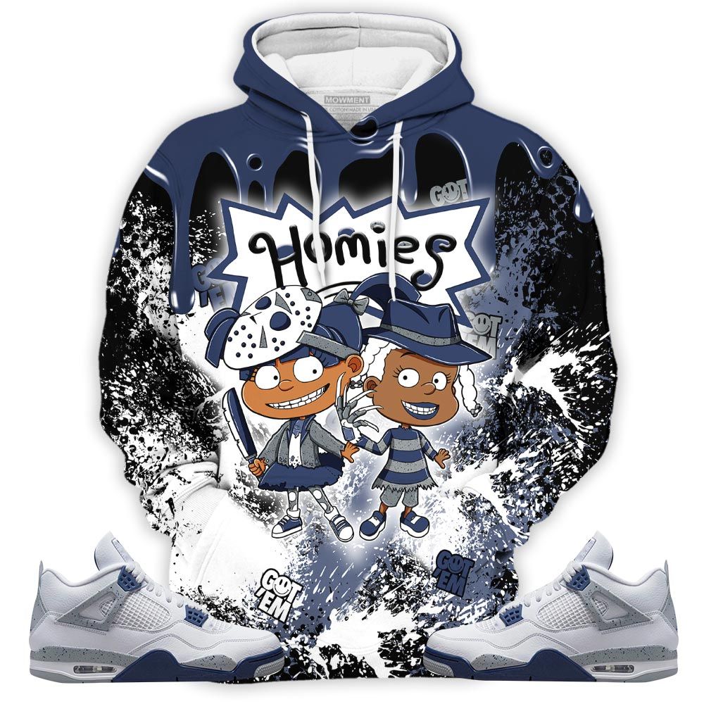 Homie Homies Rugrats Susie Horror Sneaker Shirt Match Midnight Navy 4Stee Jordan 4 Retro Midnight Navy Hoodie Sweatshirt Tee All Over Print MKO Shirt