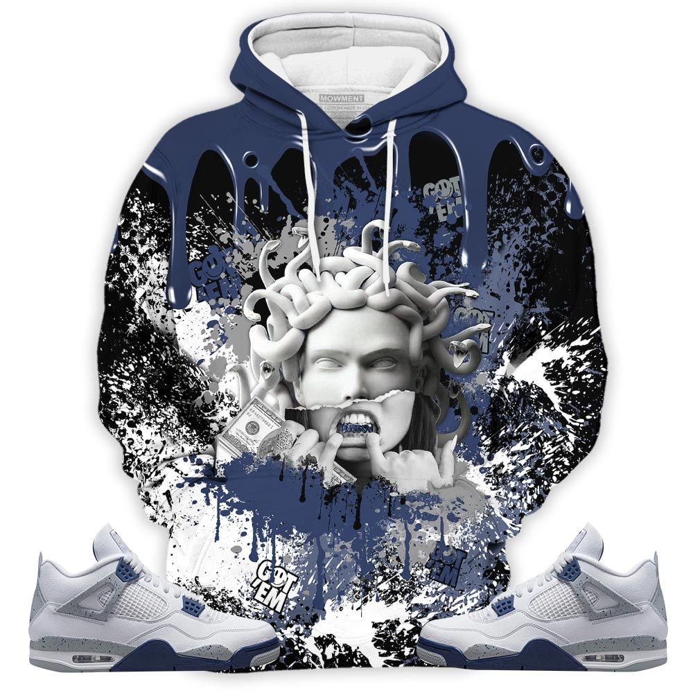 Homie Money Talk Got Em Sneaker Shirt Match Midnight Navy 4S, Jordan 4 Retro Midnight Navy Hoodie Sweatshirt Tee All Over Print MKO Shirt