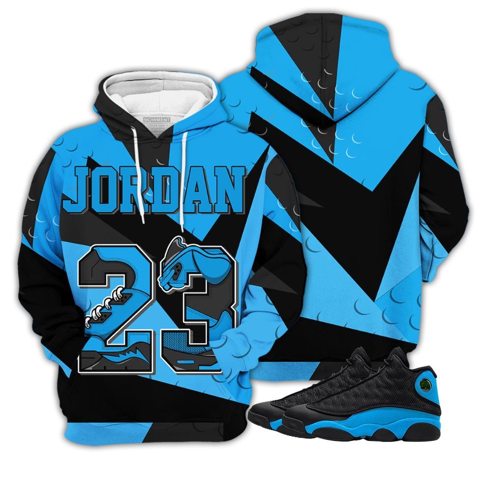 Homie Number 23 Jd Sneaker Shirt Match Black University Blue 13S, Jordan 13 Black University Blue 2022 Hoodie Sweatshirt Tee All Over Print MKO Shirt