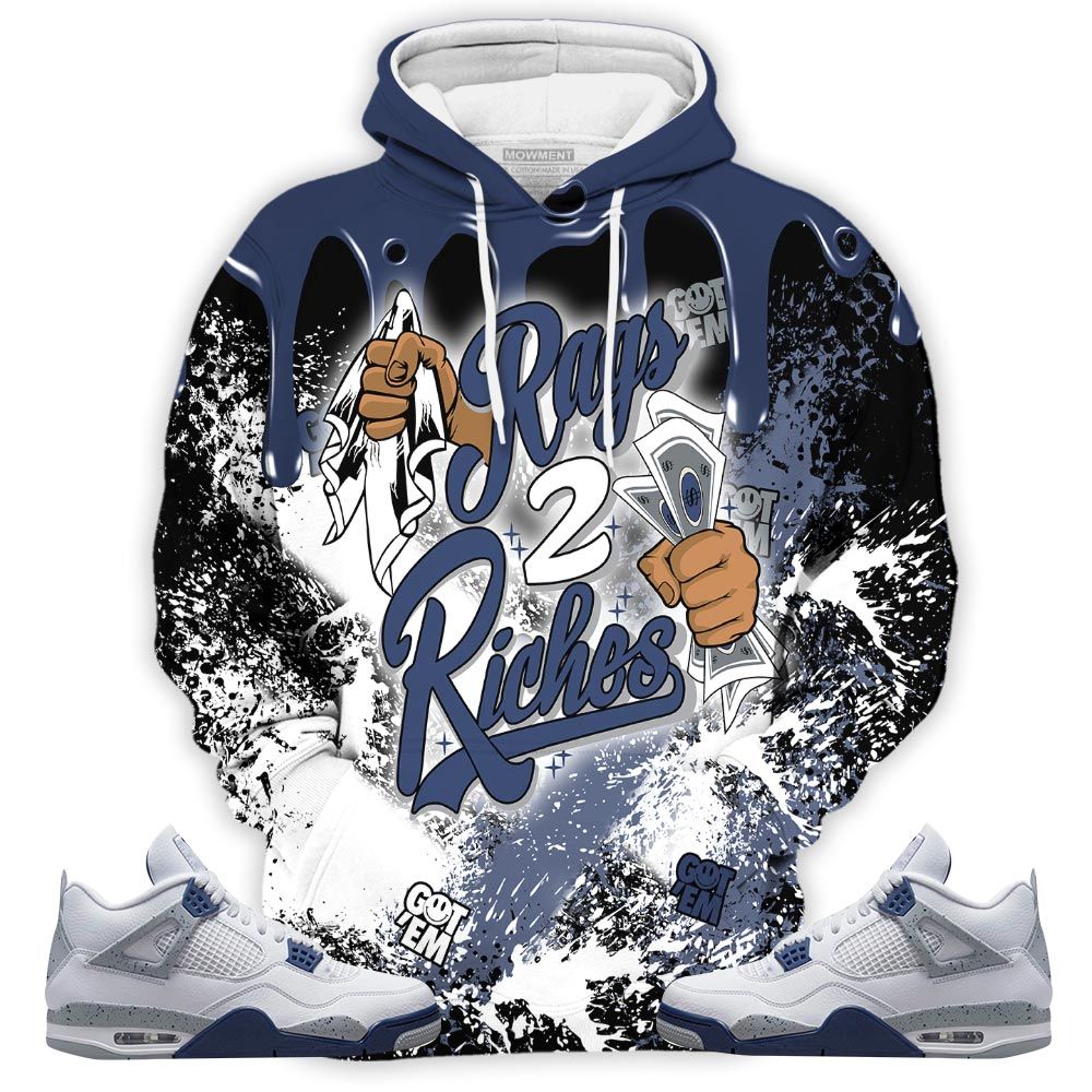 Homie Rag 2 Riches Sneaker Shirt Match Midnight Navy 4S, Jordan 4 Retro Midnight Navy Hoodie Sweatshirt Tee All Over Print MKO Shirt Homie Rag 2 Riches Sneaker Shirt Match Midnight Navy 4S, Jordan 4 Retro Midnight Navy Hoodie Sweatshirt Tee All Over Print MKO Shirt
