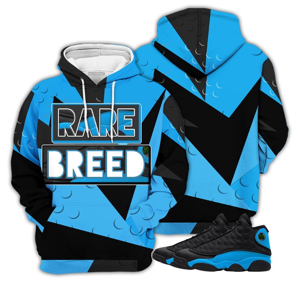 Homie Rare Breed Sneaker Shirt Match Black University Blue 13S, Jordan 13 Black University Blue 2022 Hoodie Sweatshirt Tee All Over Print MKO Shirt