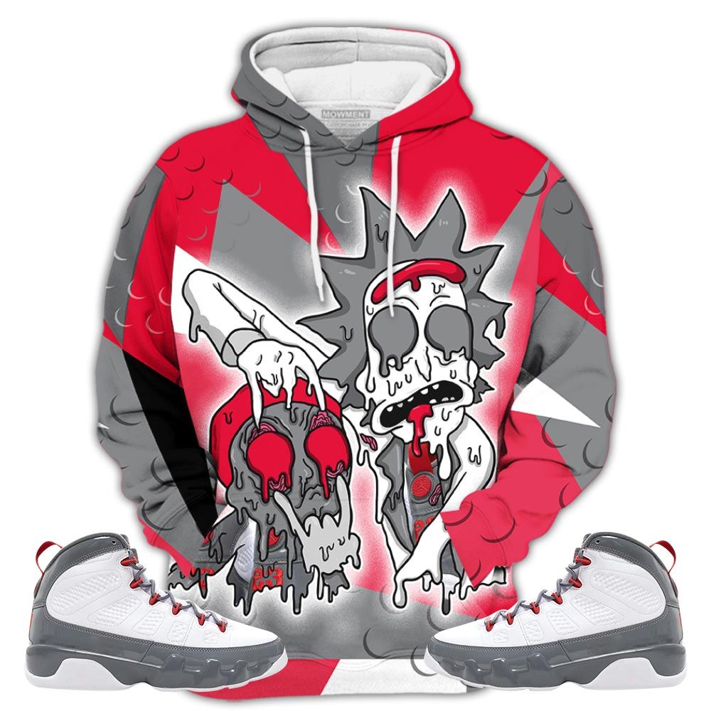 Homie Rick And Drip Sneaker Shirt Match Fire Red 9S, Jordan 9 Retro Fire Red Hoodie Sweatshirt Tee All Over Print MKO Shirt