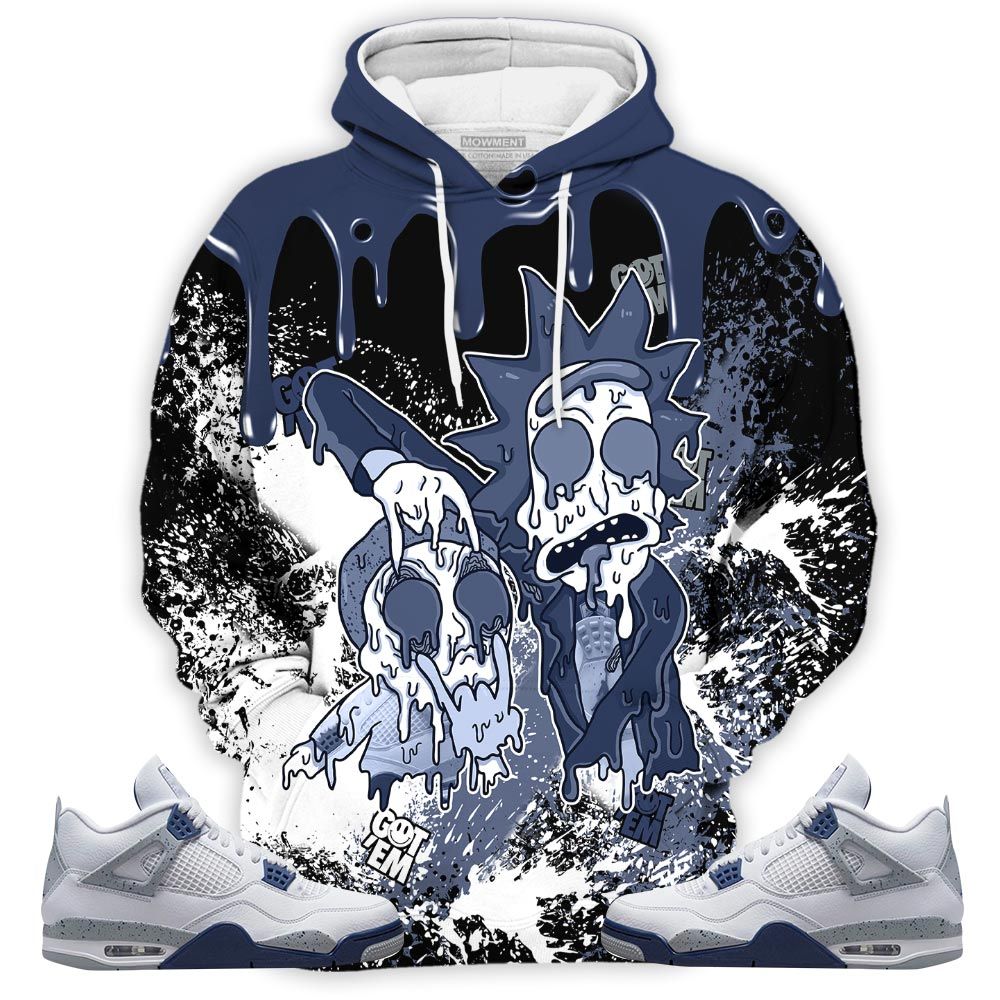 Homie Rick And Drip Sneaker Shirt Match Midnight Navy 4S, Jordan 4 Retro Midnight Navy Hoodie Sweatshirt Tee All Over Print MKO Shirt