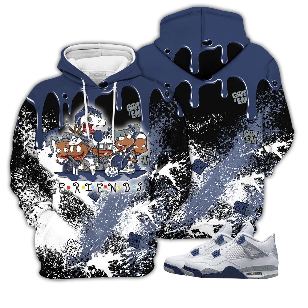 Homie Rugrats Friends Horror Sneaker Shirt Match Midnight Navy 4S, Jordan 4 Retro Midnight Navy Hoodie Sweatshirt Tee All Over Print MKO Shirt