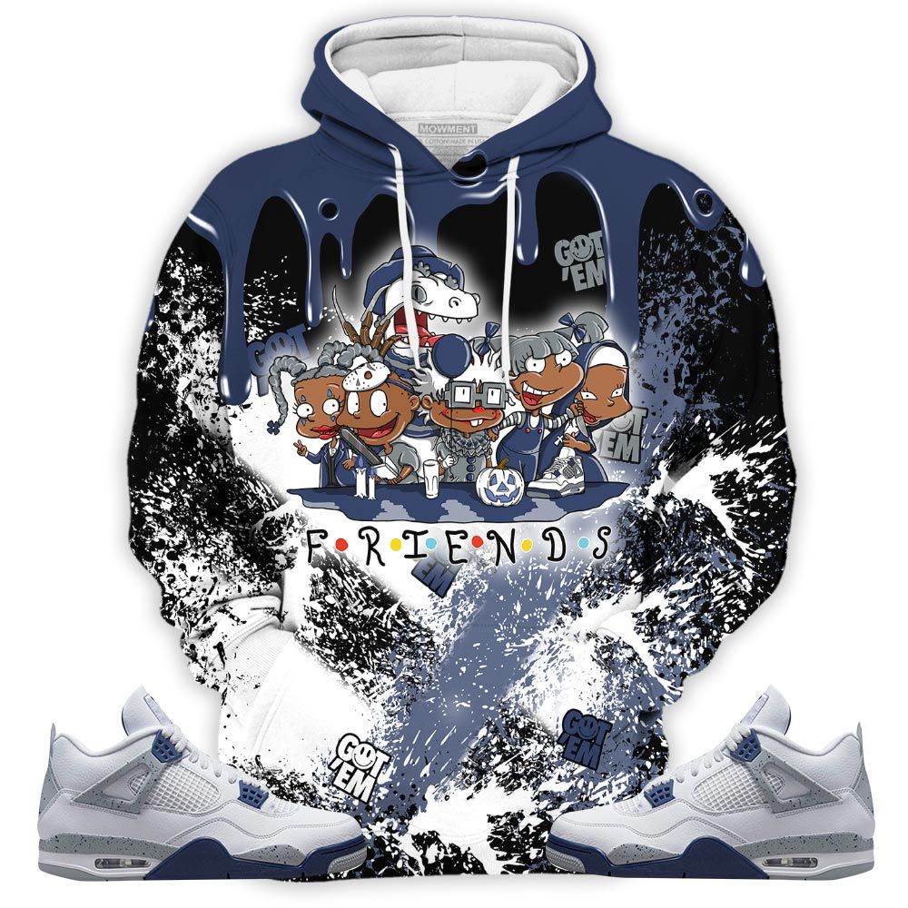 Homie Rugrats Friends Horror Sneaker Shirt Match Midnight Navy 4S, Jordan 4 Retro Midnight Navy Hoodie Sweatshirt Tee All Over Print MKO Shirt
