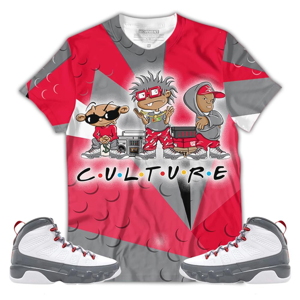 Homie Rugrats Knd Bebe Kids Sneaker Shirt Match Fire Red 9S, Jordan 9 Retro Fire Red Hoodie Sweatshirt Tee All Over Print MKO Shirt