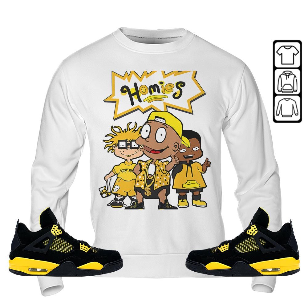 Homies Kids Sneaker Shirt Match 2023 Thunder 4s, Jordan Retro 4 Thunder MKO Sweatshirt Homies Kids Sneaker Shirt Match 2023 Thunder 4s, Jordan Retro 4 Thunder MKO Sweatshirt