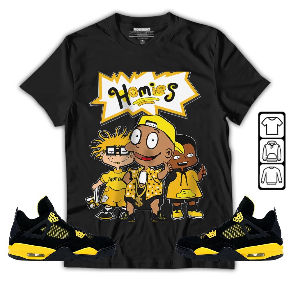 Homies Kids Sneaker Shirt Match 2023 Thunder 4s, Jordan Retro 4 Thunder MKO Sweatshirt Homies Kids Sneaker Shirt Match 2023 Thunder 4s, Jordan Retro 4 Thunder MKO Sweatshirt