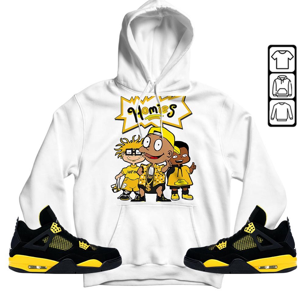 Homies Kids Sneaker Shirt Match 2023 Thunder 4s, Jordan Retro 4 Thunder MKO Sweatshirt Homies Kids Sneaker Shirt Match 2023 Thunder 4s, Jordan Retro 4 Thunder MKO Sweatshirt