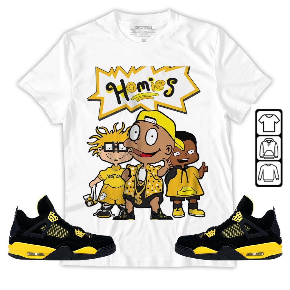 Homies Kids Sneaker Shirt Match 2023 Thunder 4s, Jordan Retro 4 Thunder MKO T-Shirt