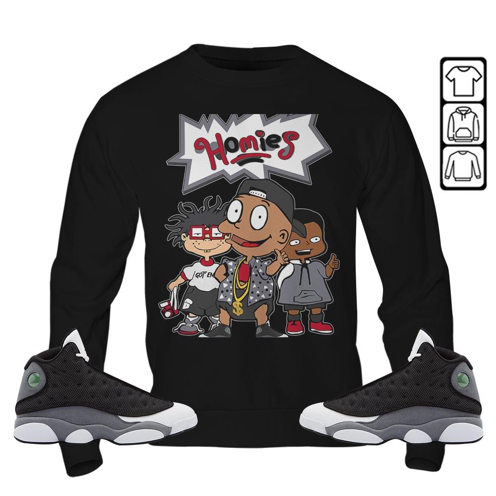 Homies Kids Sneaker Shirt Match Black Flint 13s, Jordan Retro 13 Black Flint MKO Sweatshirt