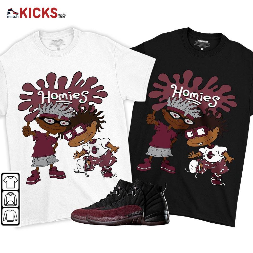 Homies Rugrats Melanin Sneaker Shirt Match Burgundy Crush 12s, Jordan 12 A Ma Maniere MKO T-Shirt Homies Rugrats Melanin Sneaker Shirt Match Burgundy Crush 12s, Jordan 12 A Ma Maniere MKO T-Shirt