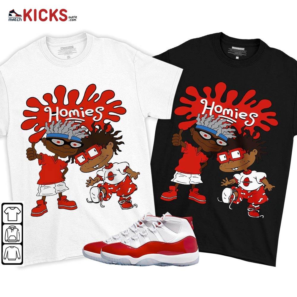 Homies Rugrats Melanin Sneaker Shirt Match Cherry 11s, Jordan 11 Retro Cherry MKO T-Shirt Homies Rugrats Melanin Sneaker Shirt Match Cherry 11s, Jordan 11 Retro Cherry MKO T-Shirt