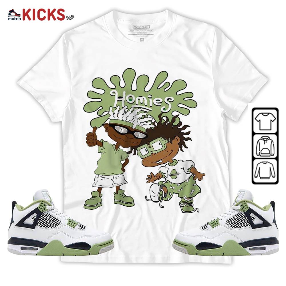 Homies Rugrats Melanin Sneaker Shirt Match Retro Oil Green 4s, Jordan 4 Oil Green MKO T-Shirt Homies Rugrats Melanin Sneaker Shirt Match Retro Oil Green 4s, Jordan 4 Oil Green MKO T-Shirt