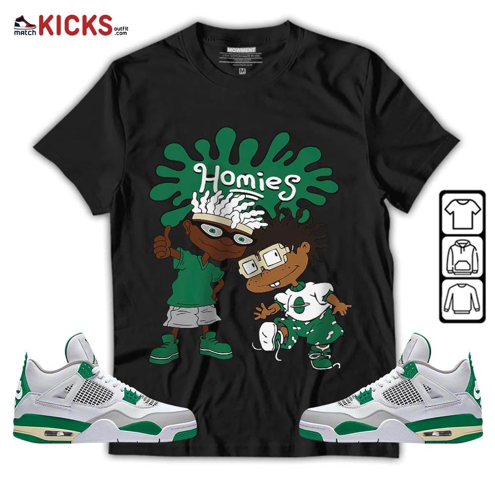 Homies Rugrats Melanin Sneaker Shirt Match Retro Pine Green 4s, Jordan 4 Pine Green MKO T-Shirt