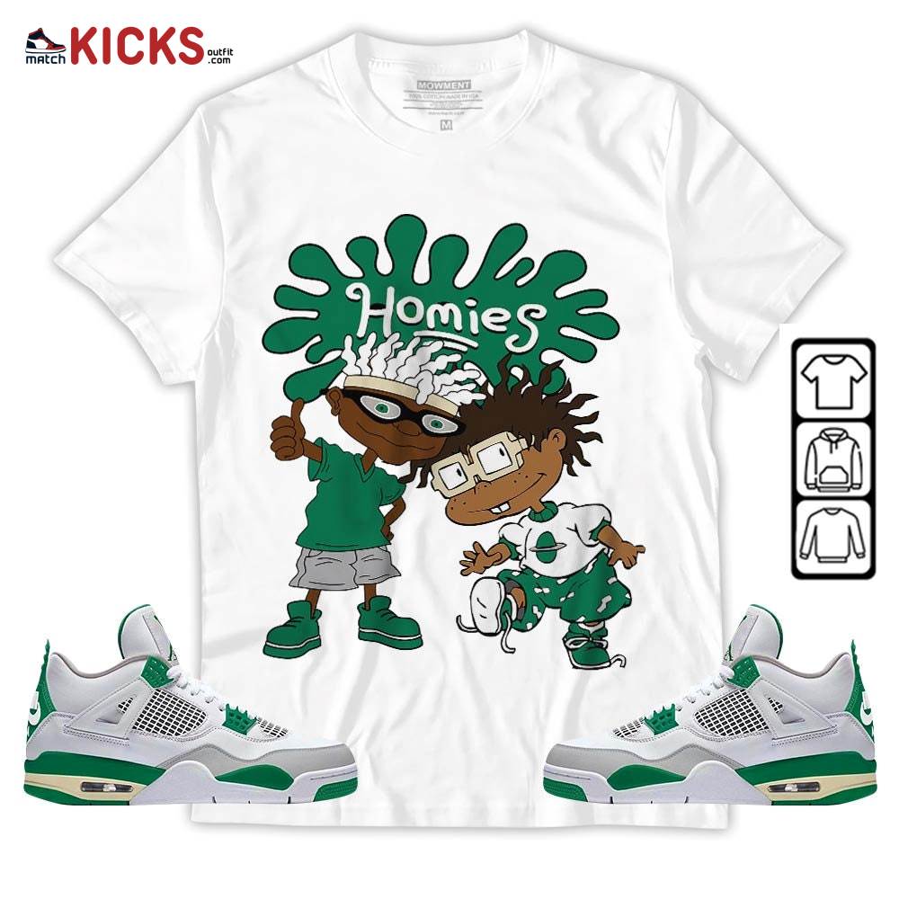 Homies Rugrats Melanin Sneaker Shirt Match Retro Pine Green 4s, Jordan 4 Pine Green MKO T-Shirt