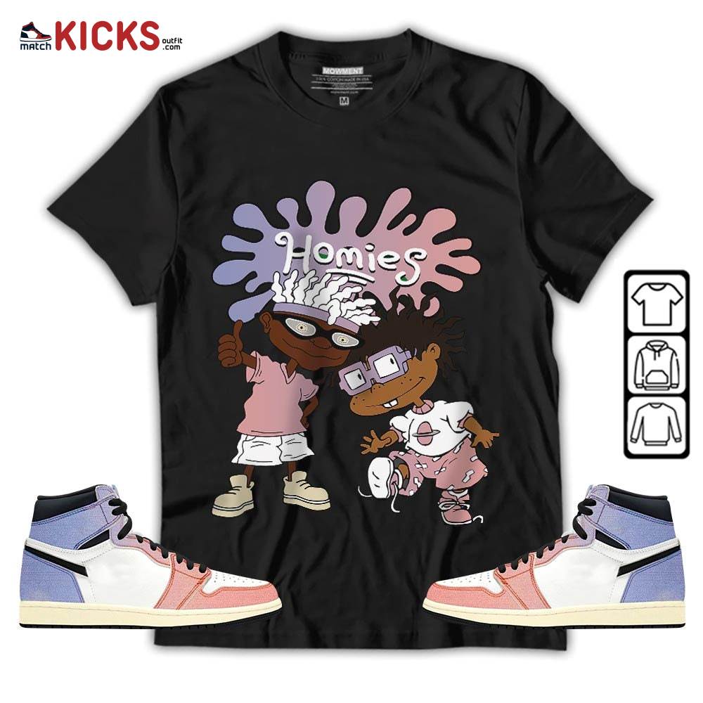 Homies Rugrats Melanin Sneaker Shirt Match Retro Skyline 1s, Jordan 1 High OG Skyline MKO T-Shirt