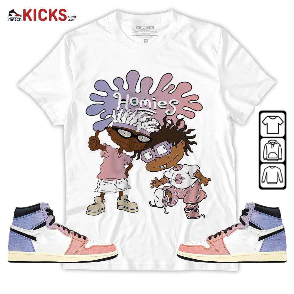 Homies Rugrats Melanin Sneaker Shirt Match Retro Skyline 1s, Jordan 1 High OG Skyline MKO T-Shirt