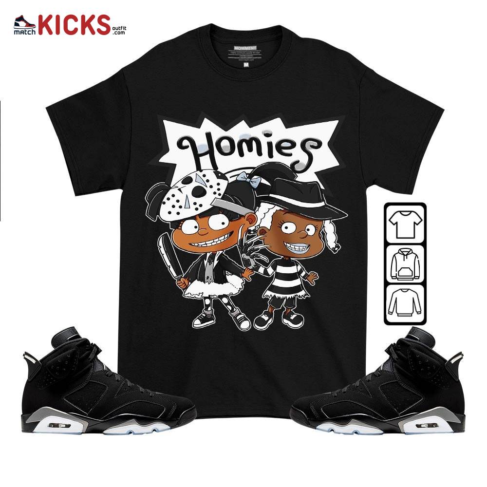 Homies Rugrats Susie Horror Sneaker Shirt Match Black Chrome 6s, Jordan 6 Black Chrome MKO T-Shirt