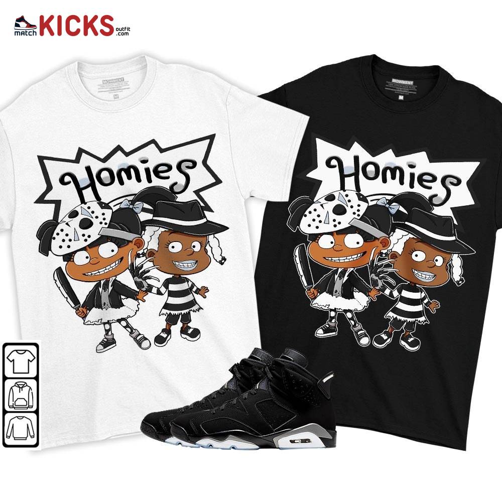 Homies Rugrats Susie Horror Sneaker Shirt Match Black Chrome 6s, Jordan 6 Black Chrome MKO T-Shirt Homies Rugrats Susie Horror Sneaker Shirt Match Black Chrome 6s, Jordan 6 Black Chrome MKO T-Shirt