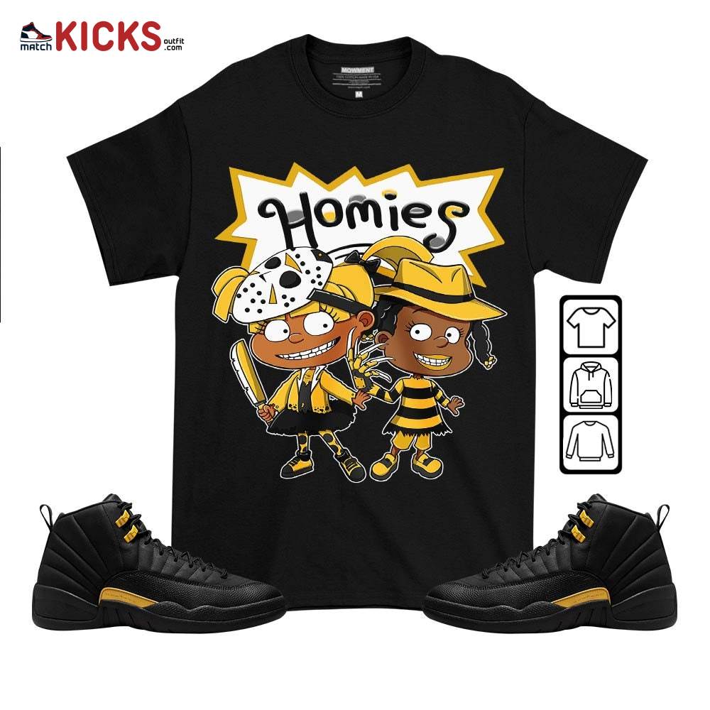 Homies Rugrats Susie Horror Sneaker Shirt Match Black Taxi 12s, Jordan 12 Retro Black Taxi MKO T-Shirt